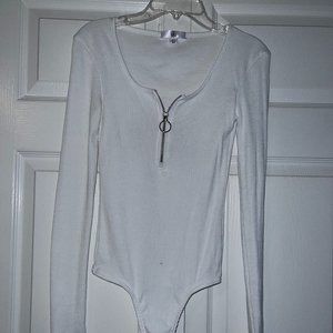 White Long Sleeve Bodysuit